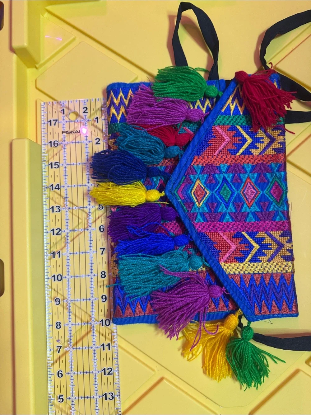 Bohemian Multicolor Tassel Envelope Shoulder Bag
